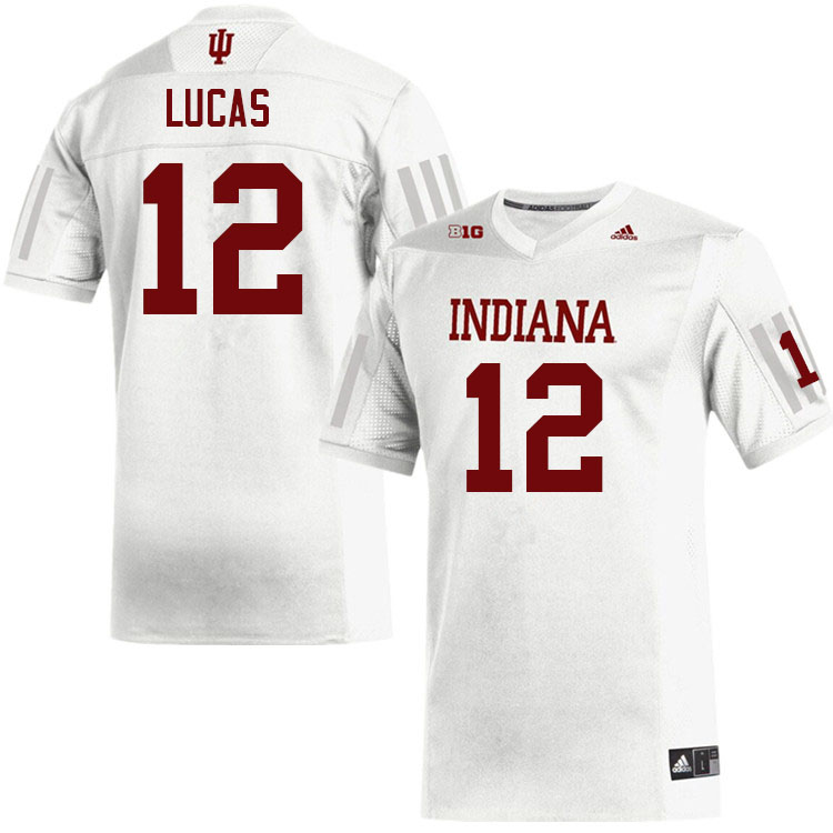 Men #12 Jaylin Lucas Indiana Hoosiers College Football Jerseys Sale-White